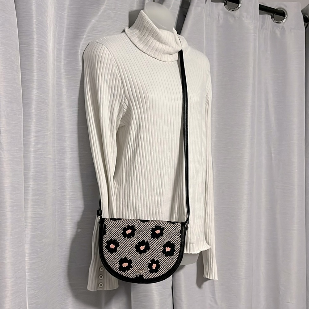 Kate Spade Herringbone Floral Crescent Crossbody